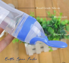 Silicone Spoon Feeder | Baby Food Feeding Bottle with Soft Squeeze Spoon