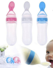 Silicone Spoon Feeder | Baby Food Feeding Bottle with Soft Squeeze Spoon