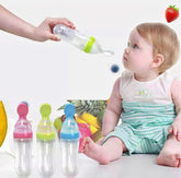 Silicone Spoon Feeder | Baby Food Feeding Bottle with Soft Squeeze Spoon